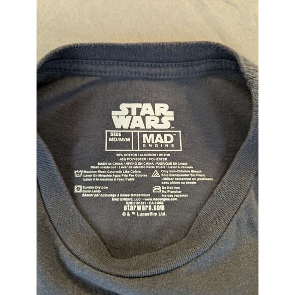 Star Wars T-Shirt Medium Men's Christmas Holiday Darth Vader Mad Engine Black - Picture 3 of 6